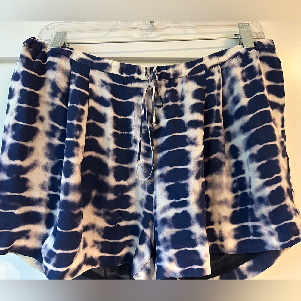 Haute Hippie Silk Shorts | Size Medium | Color Blue Tie Dye